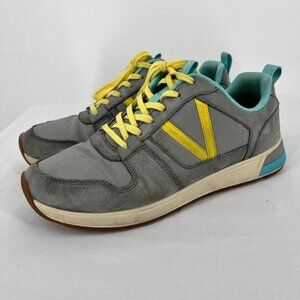 VIONIC Rechelle Sneakers Shoes Gray Turquoise Yellow Low Top Lace Up Women's 9